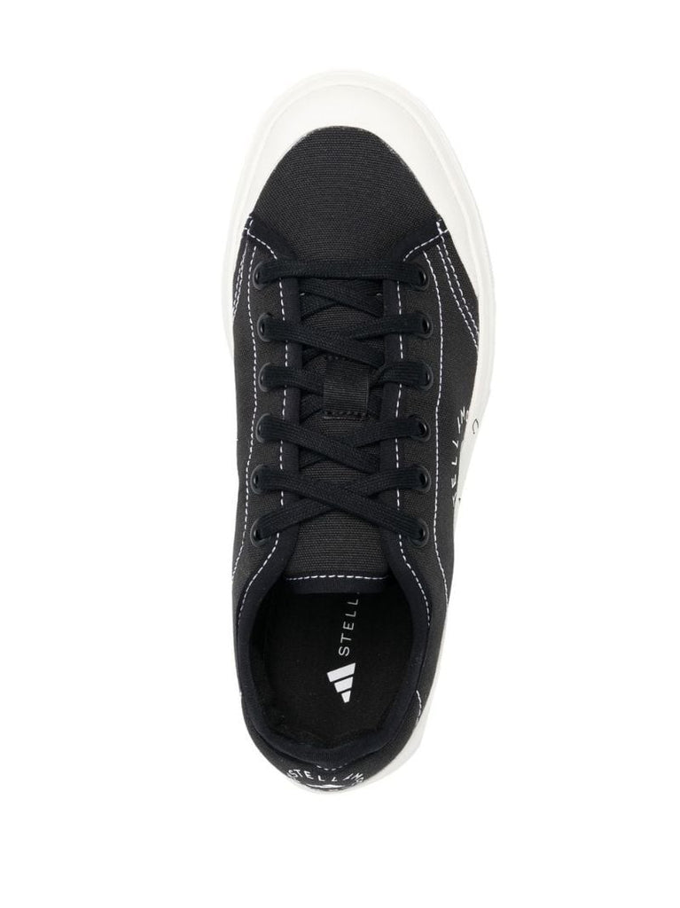 Black and White Court Logo Sneakers