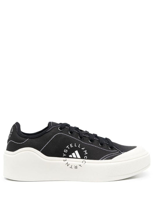 Black and White Court Logo Sneakers