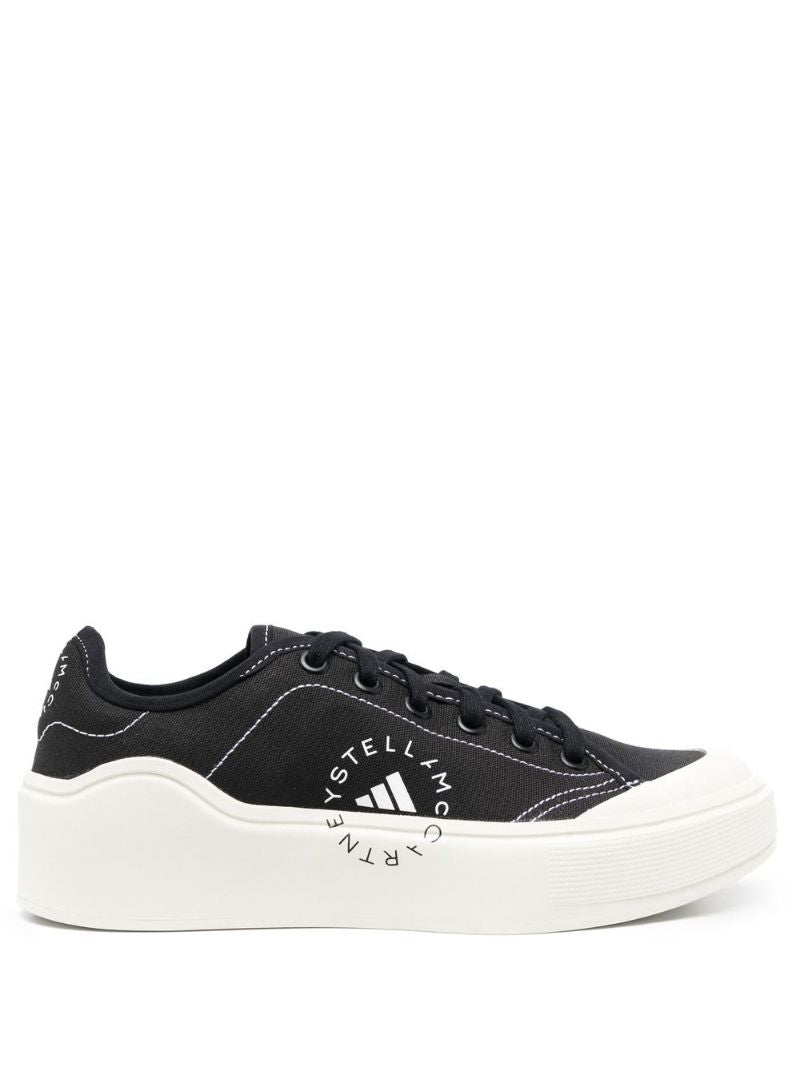 Black and White Court Logo Sneakers