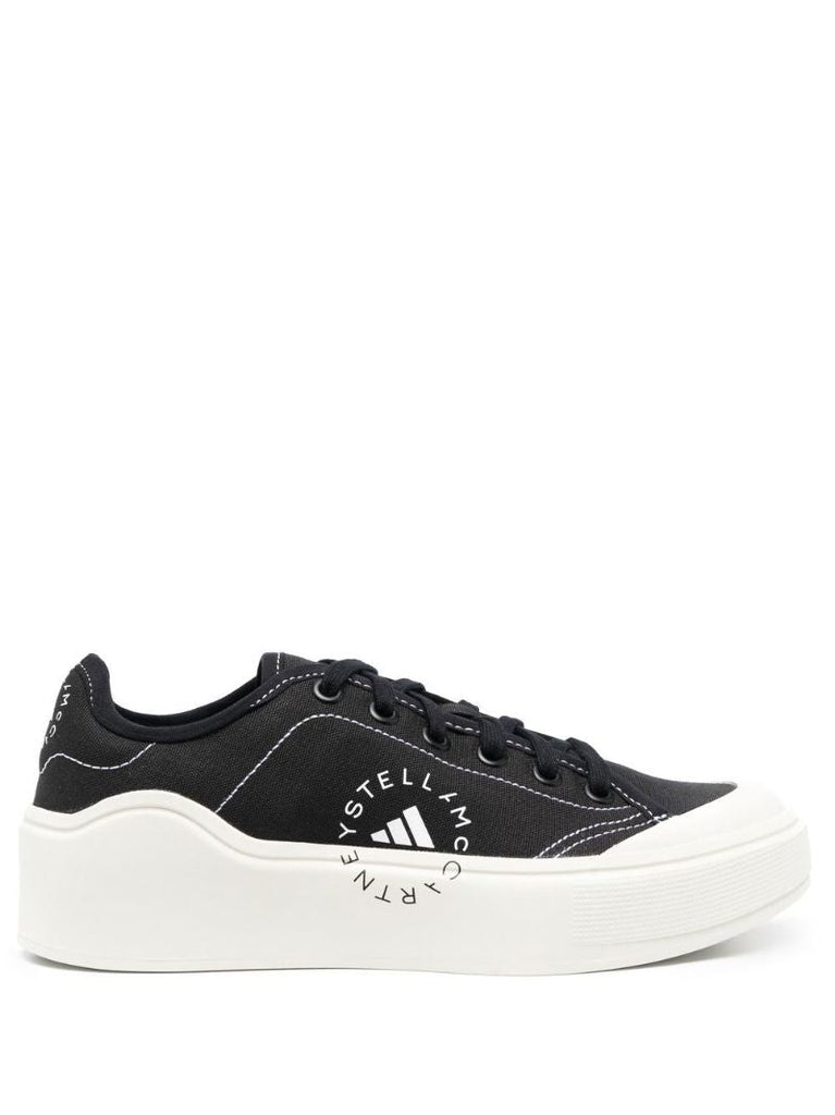 Black and White Court Logo Sneakers