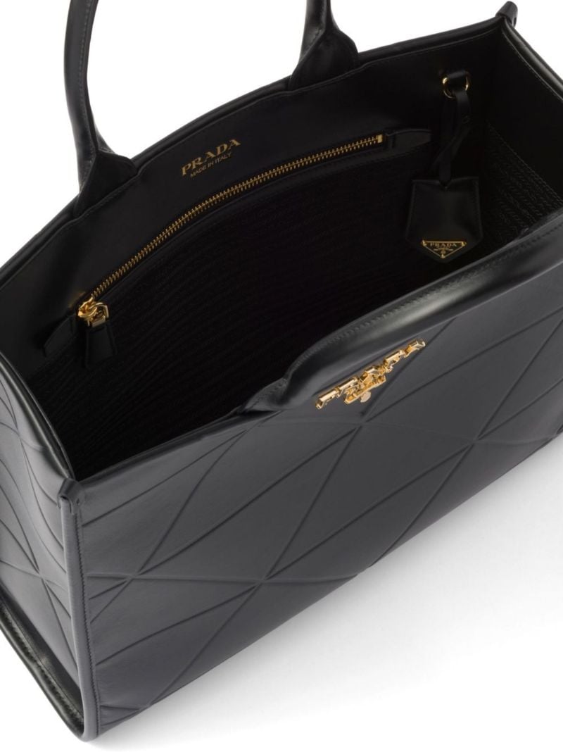 Black Symbole Medium Leather Tote Bag