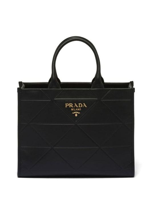 Black Symbole Medium Leather Tote Bag