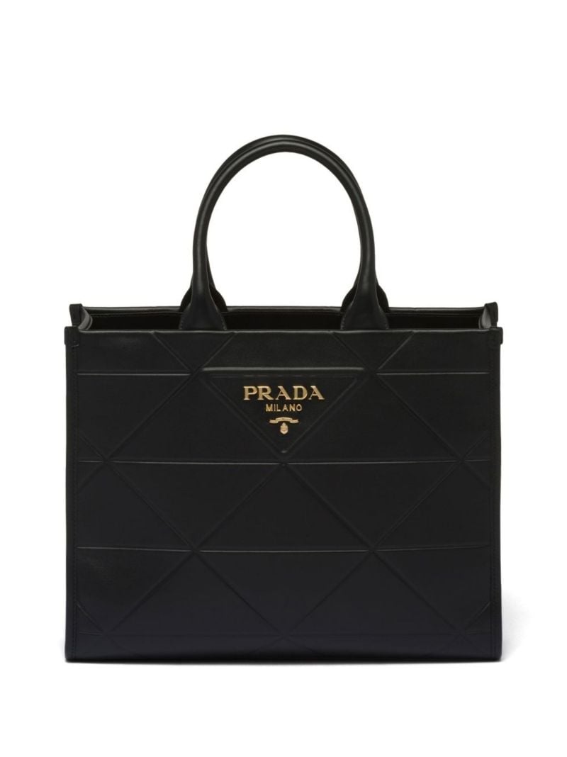 Black Symbole Medium Leather Tote Bag