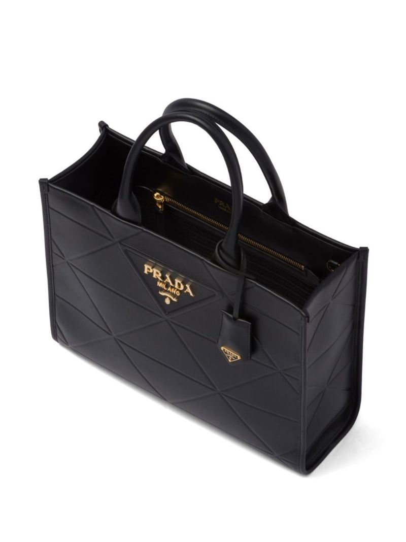 Black Symbole Medium Leather Tote Bag