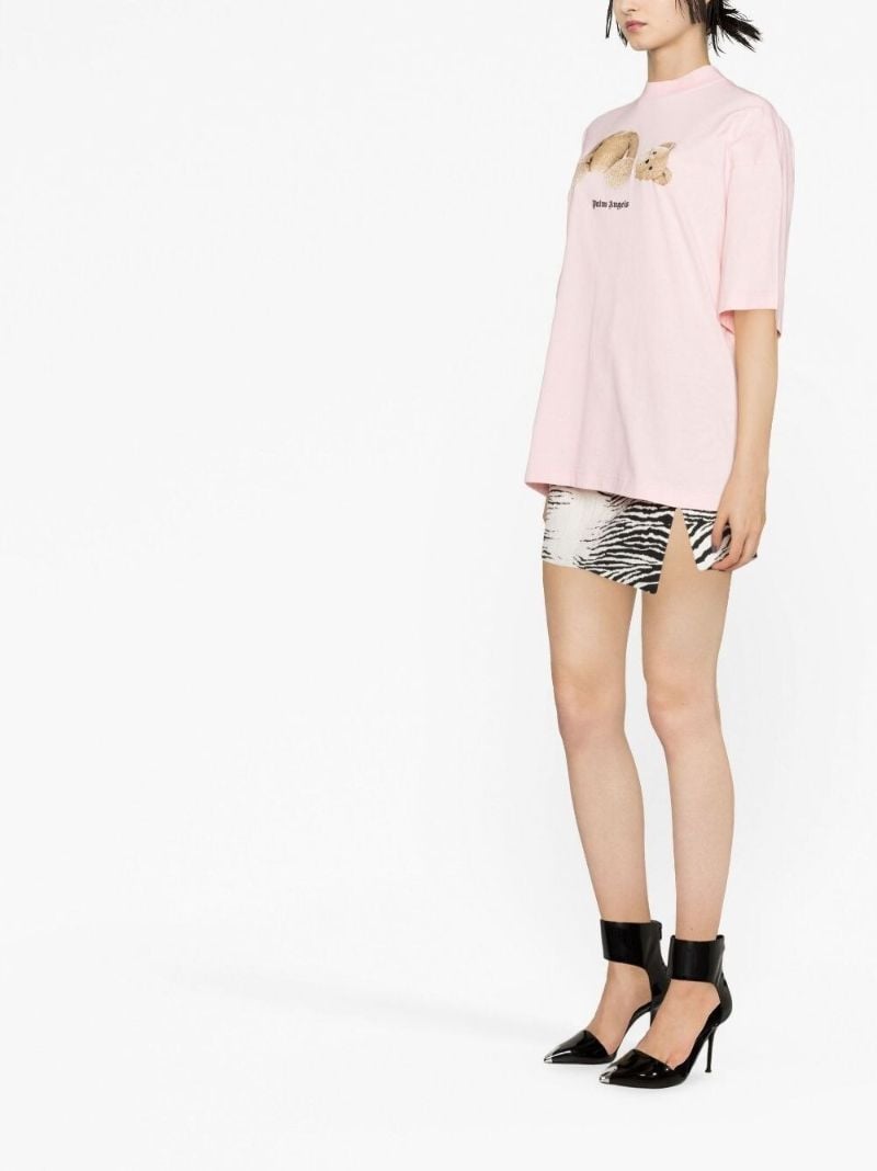 Pink Teddy Bear Print T-shirt