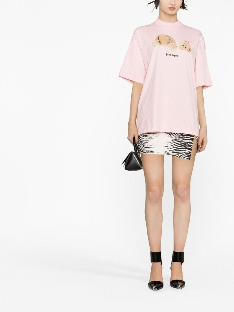Pink Teddy Bear Print T-shirt
