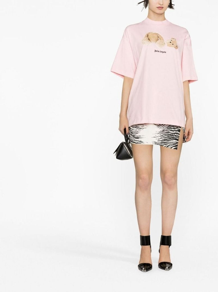 Pink Teddy Bear Print T-shirt