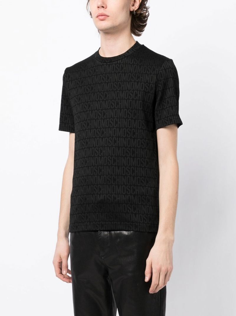 Black Logo Print Cotton T-shirt