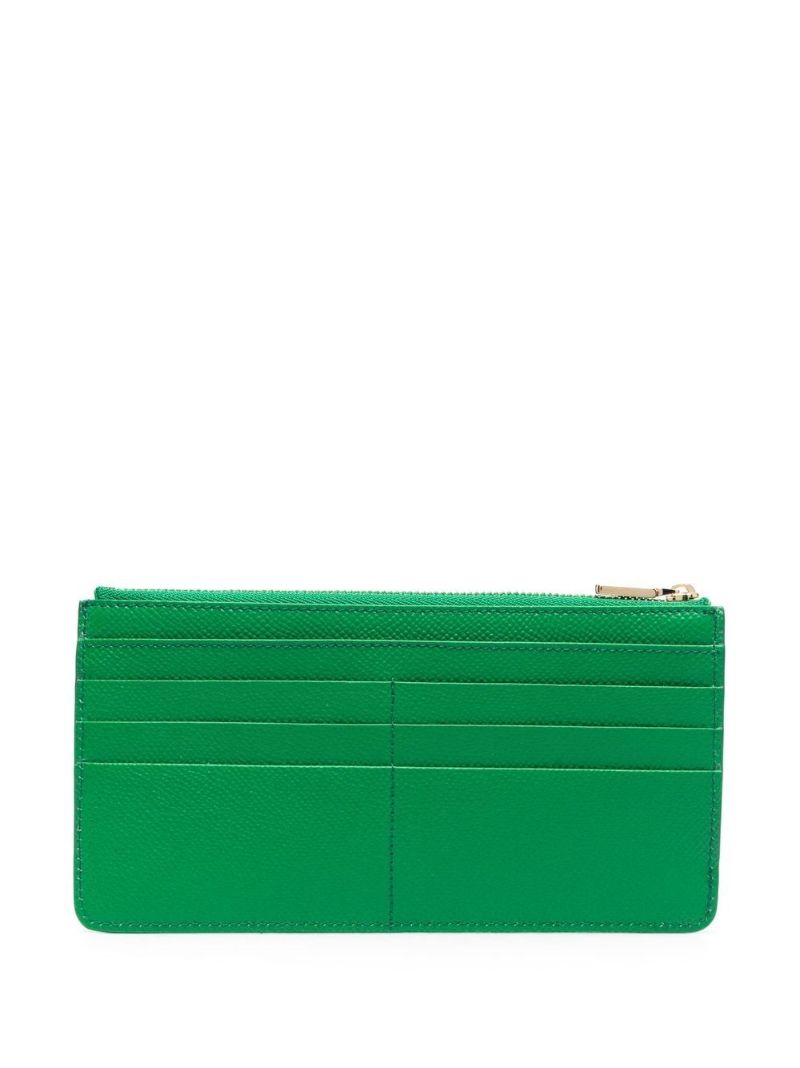 Green Leather Logo Plaque Wallet