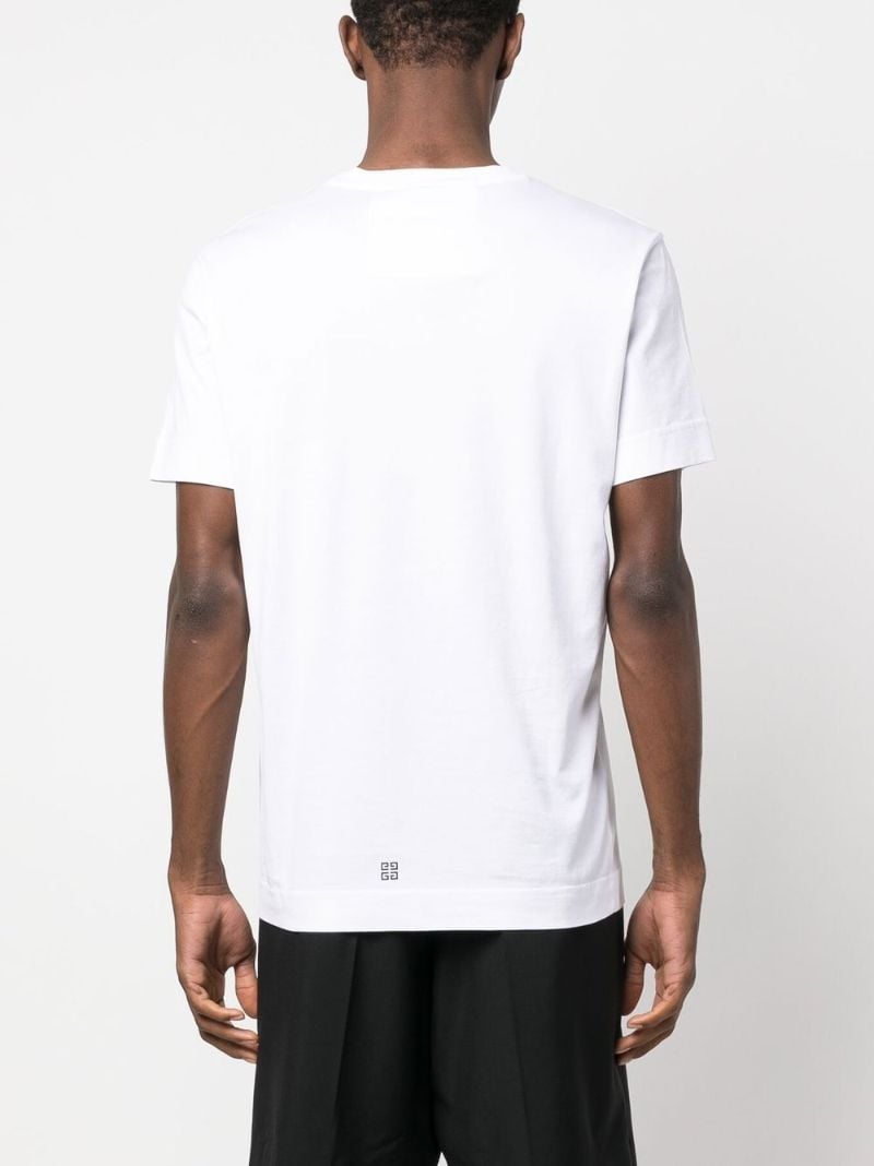 White Logo Print Cotton T-shirt