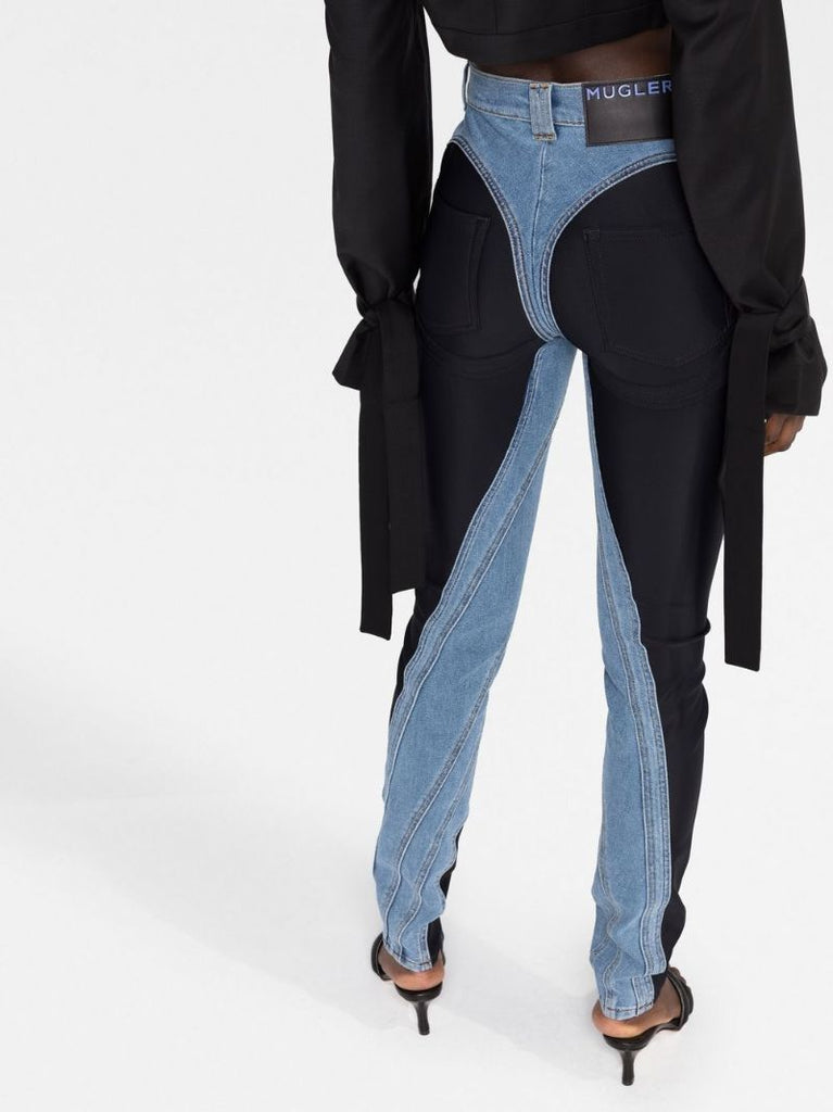 Twist-panelled High-waist Jeans