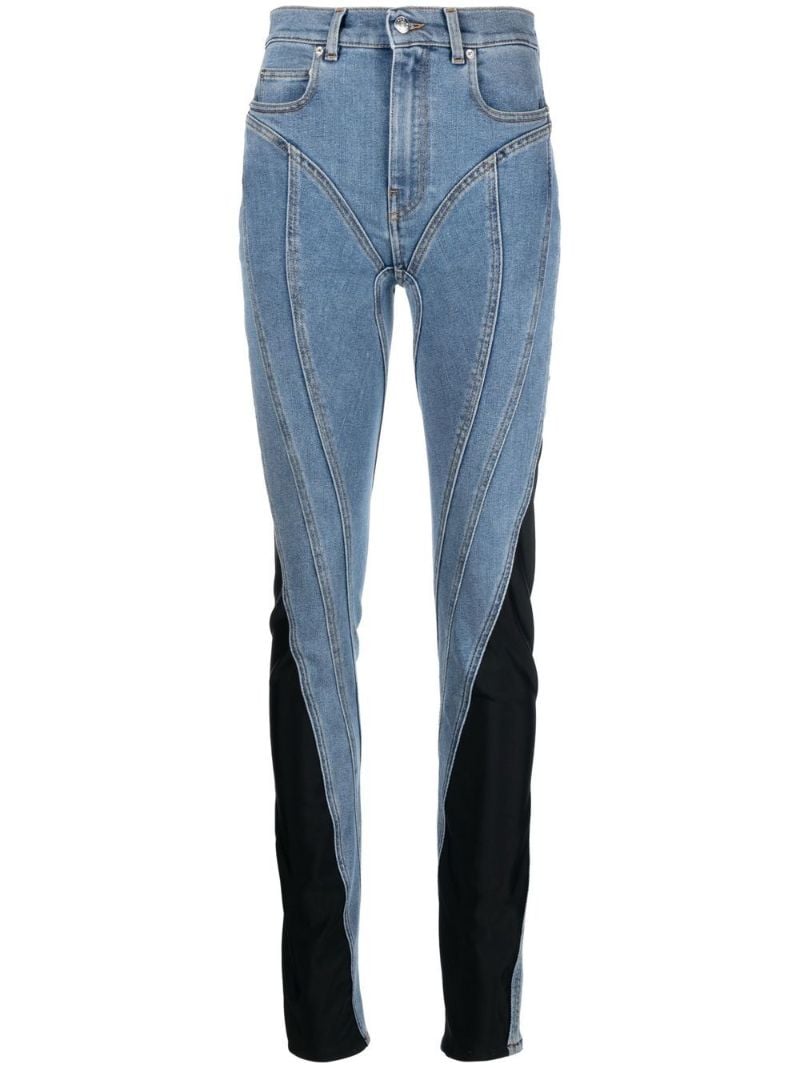 Twist-panelled High-waist Jeans