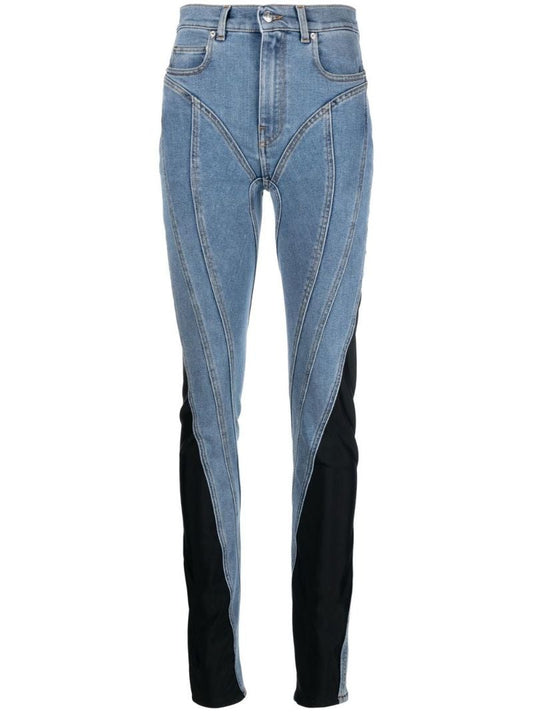 Twist-panelled High-waist Jeans
