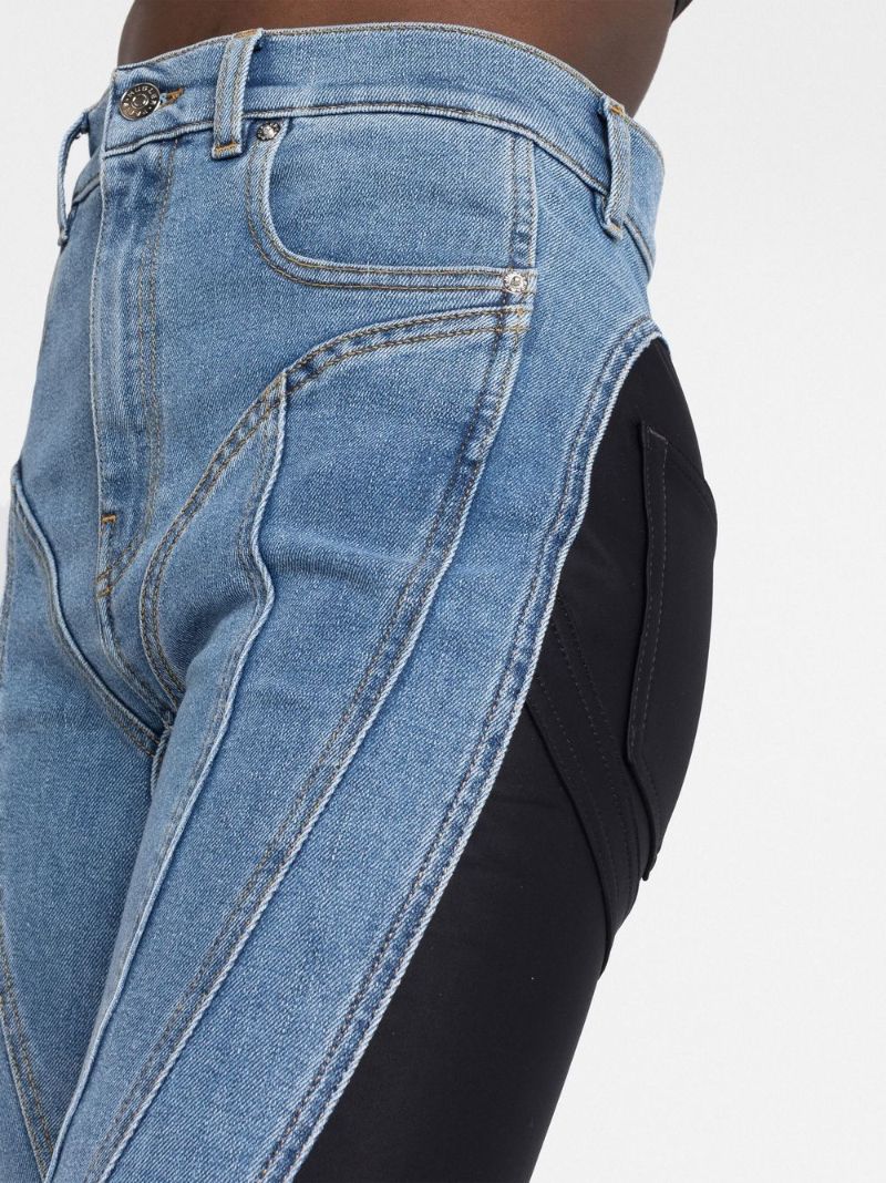 Twist-panelled High-waist Jeans