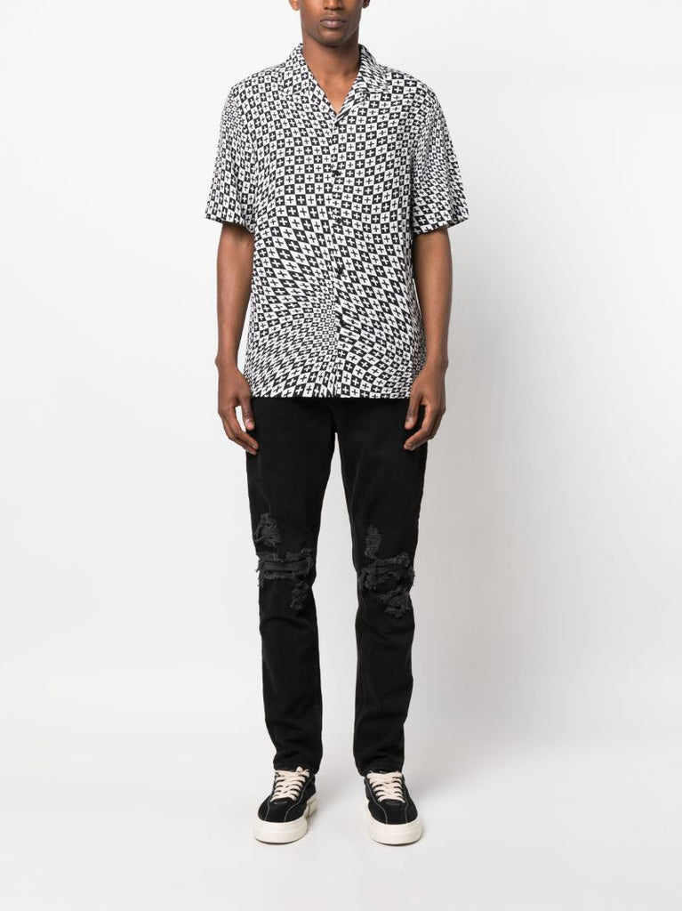 Black Check Out Resort Short Sleeve Shirt