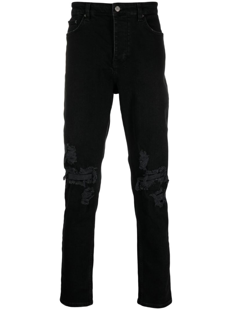 Black Wolfgang Tapered Slim-leg Jeans