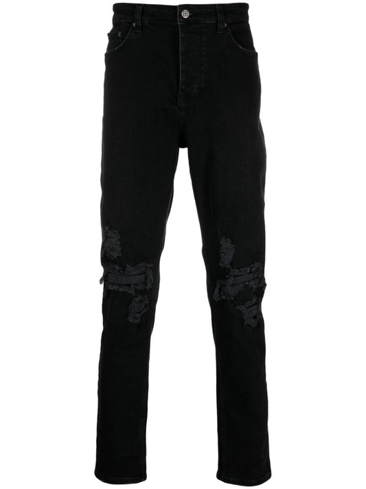 Black Wolfgang Tapered Slim-leg Jeans