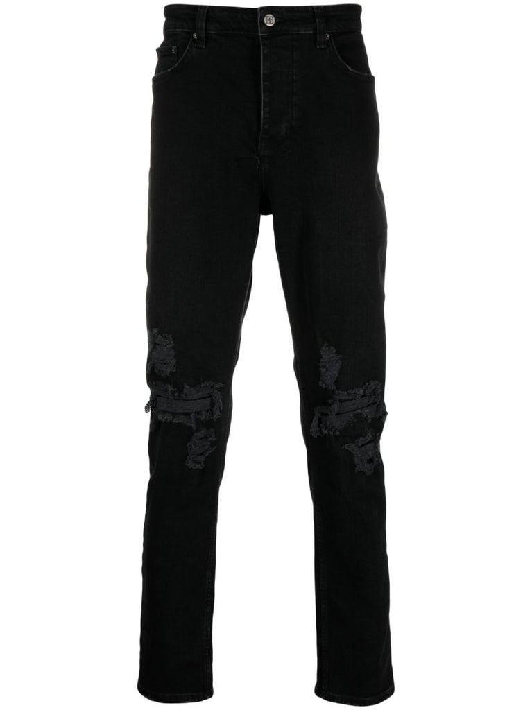Black Wolfgang Tapered Slim-leg Jeans