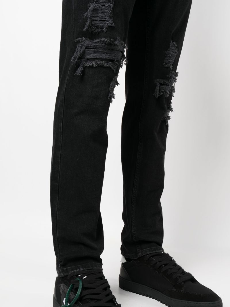 Black Wolfgang Tapered Slim-leg Jeans