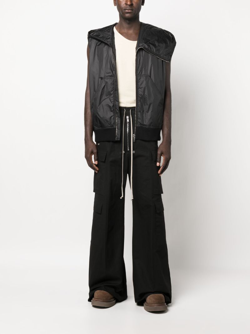 Black Asymmetric Hooded Vest