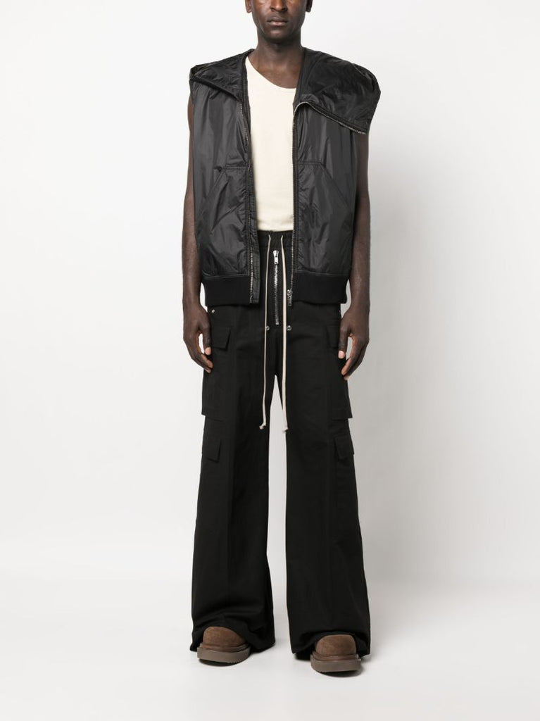 Black Asymmetric Hooded Vest