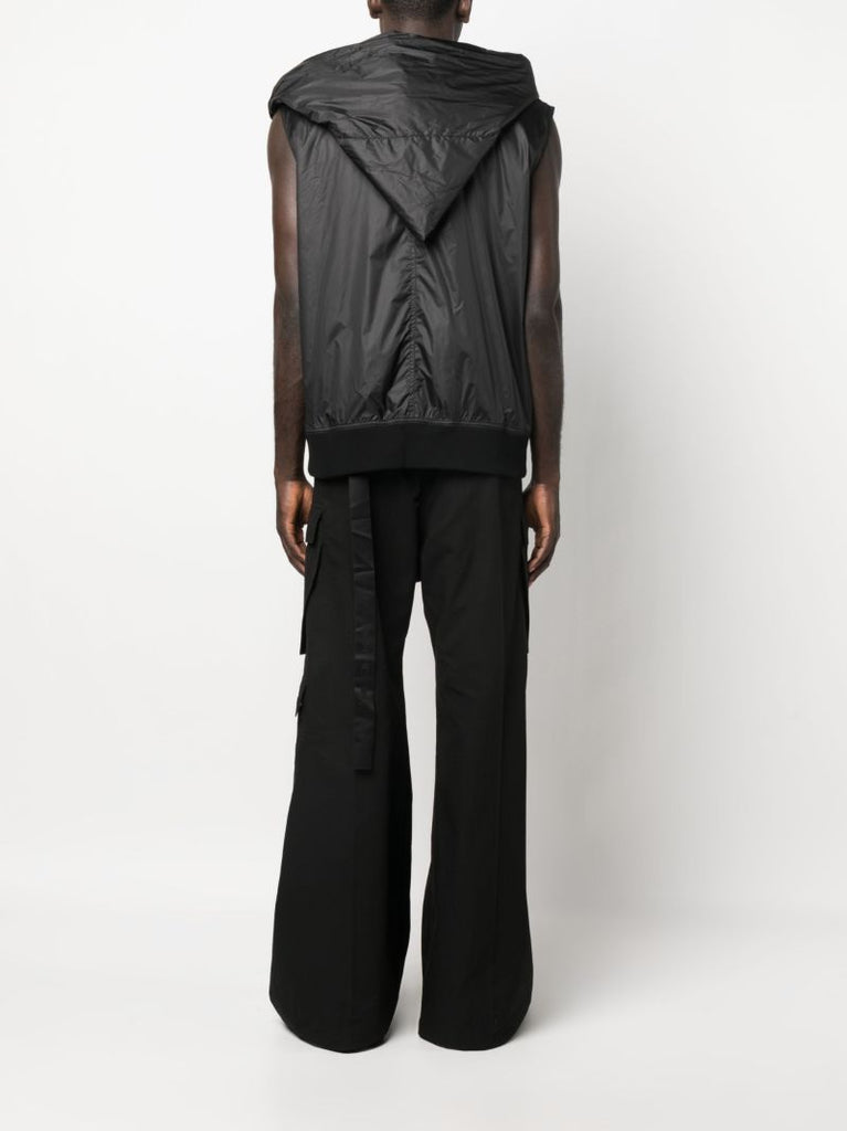 Black Asymmetric Hooded Vest