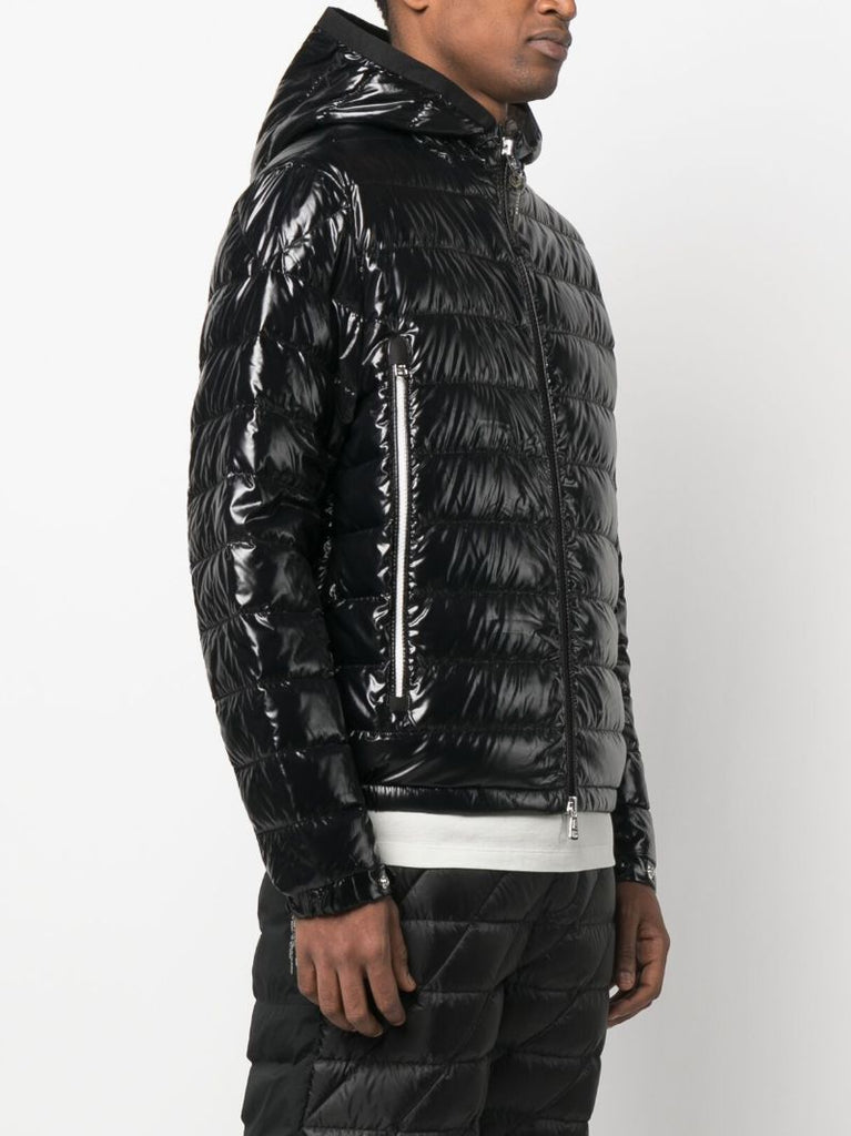 Black Galion Hooded Quilted Down Jacket