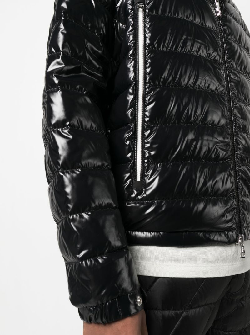 Black Galion Hooded Quilted Down Jacket