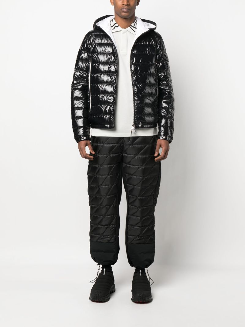 Black Galion Hooded Quilted Down Jacket