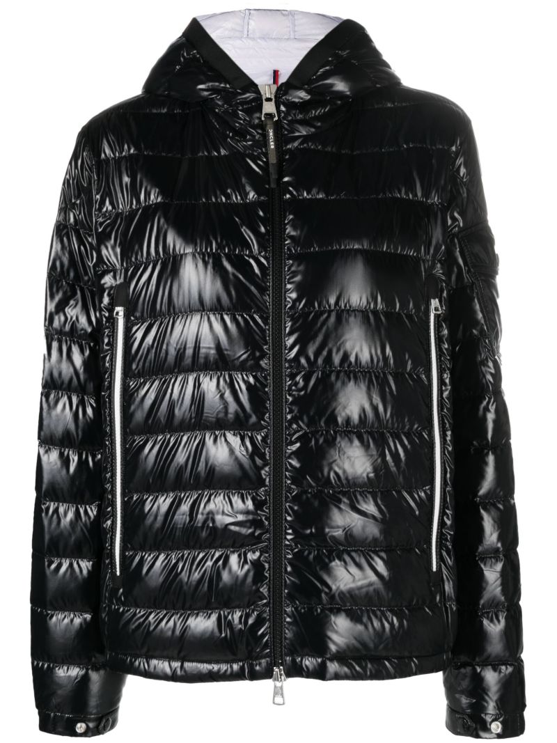Black Galion Hooded Quilted Down Jacket