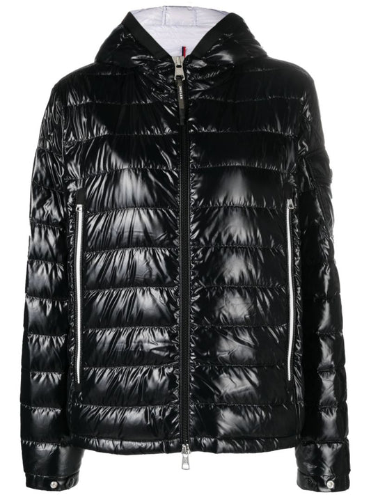 Black Galion Hooded Quilted Down Jacket