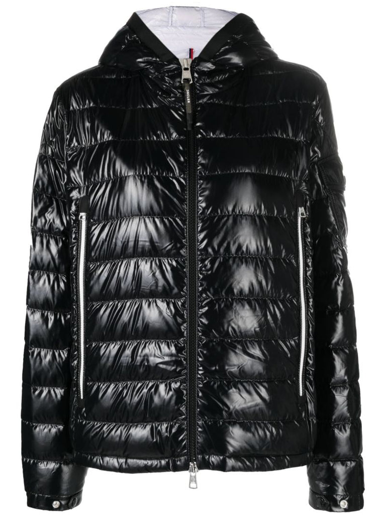 Black Galion Hooded Quilted Down Jacket