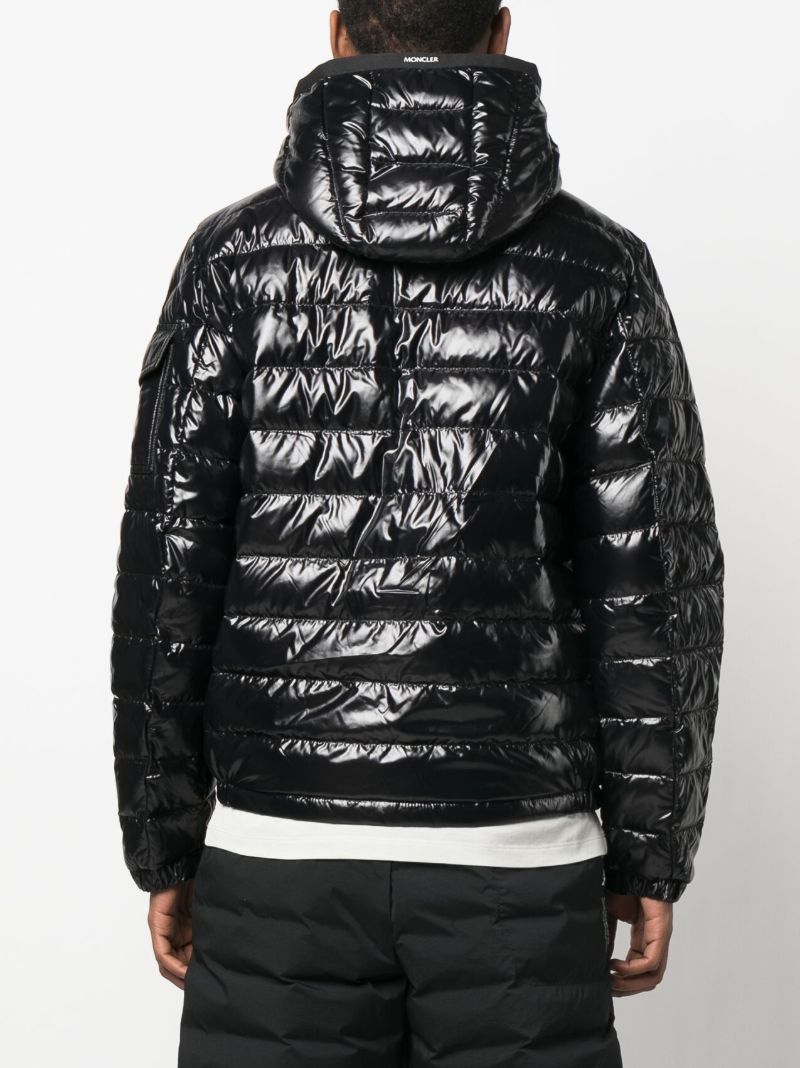 Black Galion Hooded Quilted Down Jacket