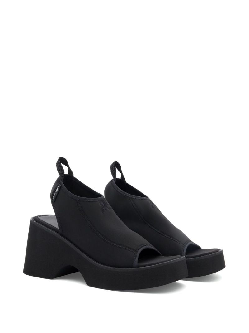 Black Wave Platform Sandals