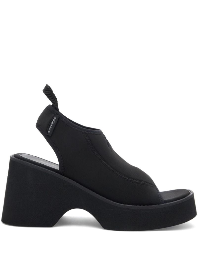 Black Wave Platform Sandals