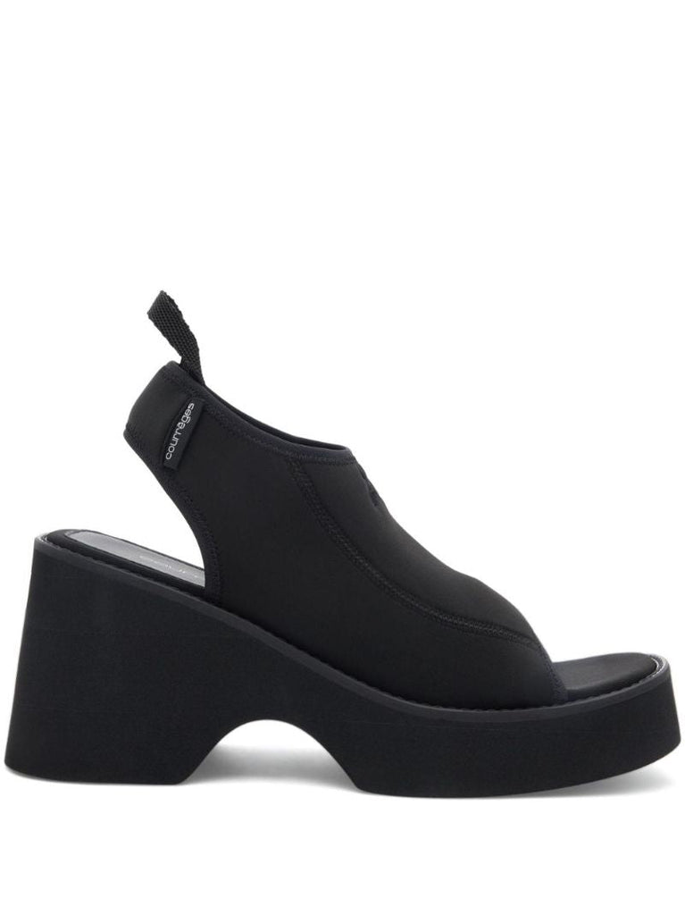 Black Wave Platform Sandals