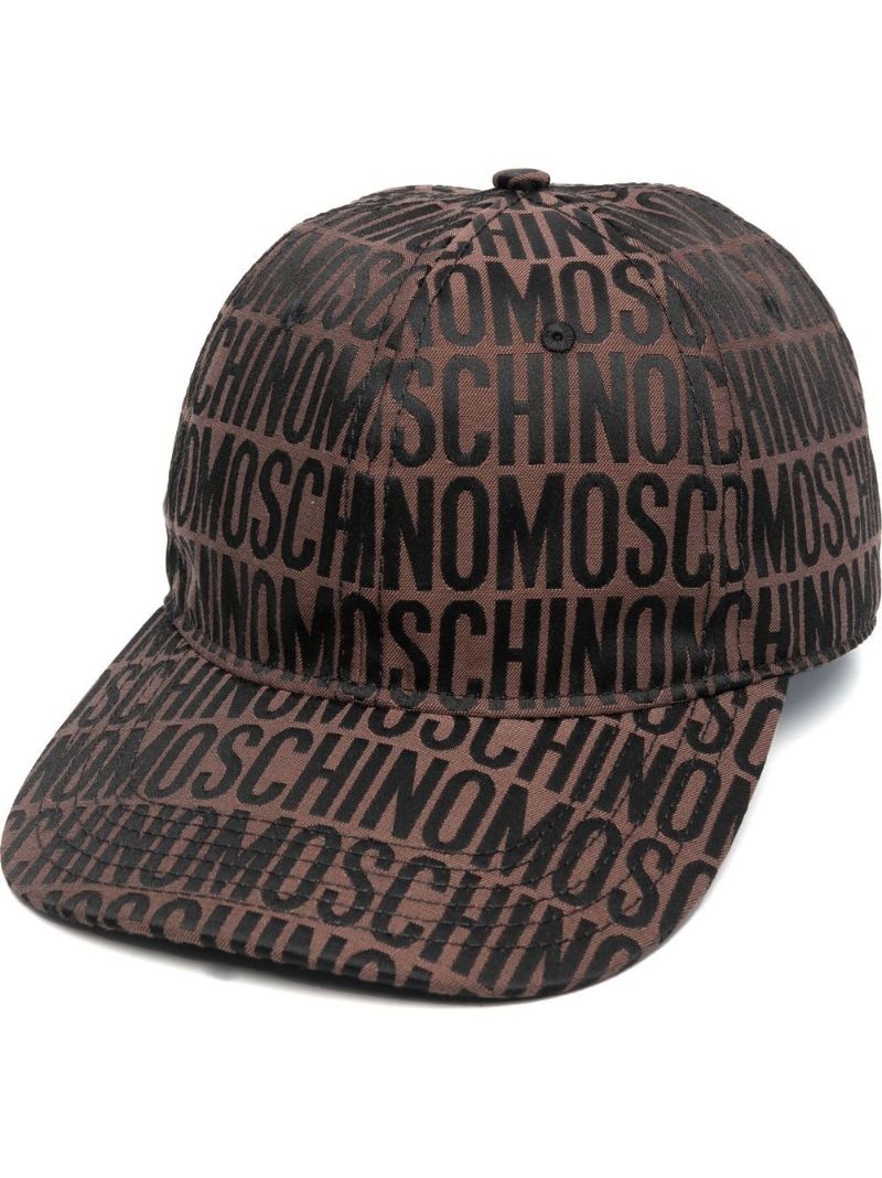 Brown Logo Print Baseball Cap