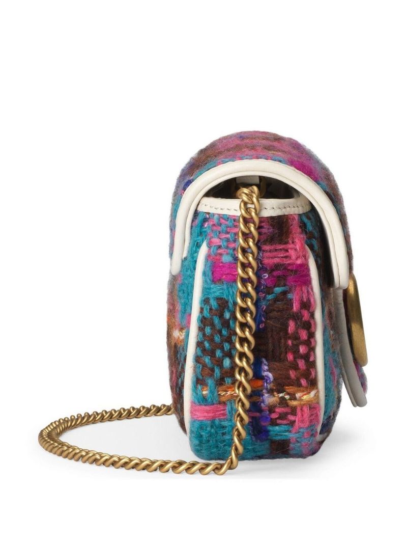 Blue Marmont Mini Tweed-check Bag