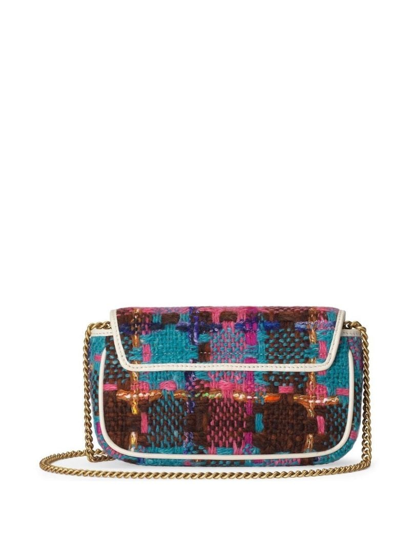 Blue Marmont Mini Tweed-check Bag