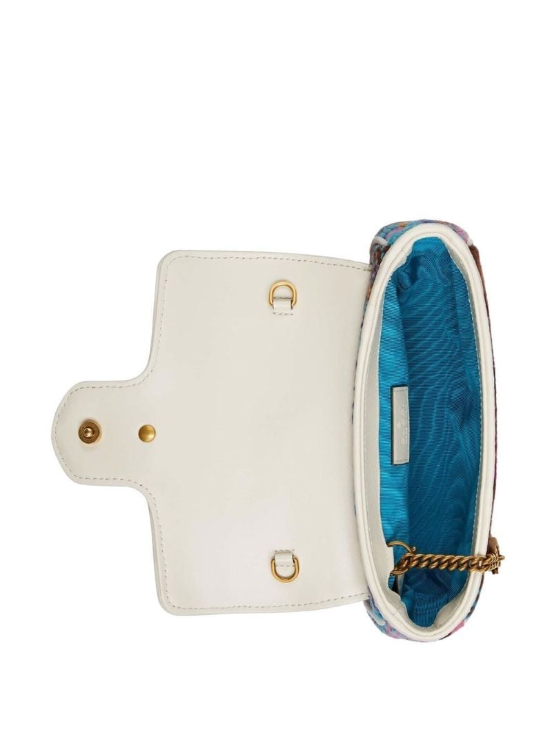 Blue Marmont Mini Tweed-check Bag