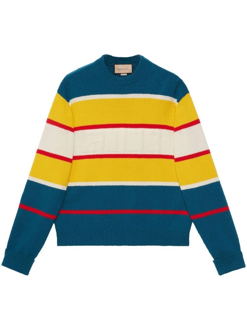 Yellow Striped Wool Sweater
