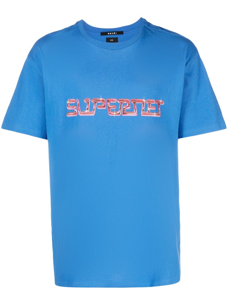 Blue Supernet Biggie Cotton T-shirt