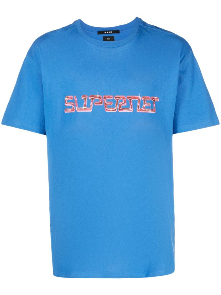 Blue Supernet Biggie Cotton T-shirt