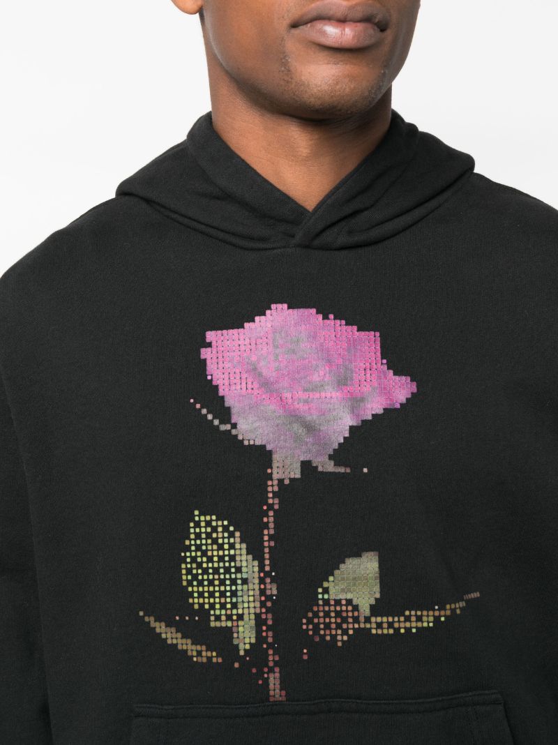 Black Pixel Flower Kash Hoodie