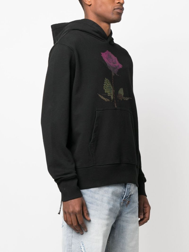 Black Pixel Flower Kash Hoodie