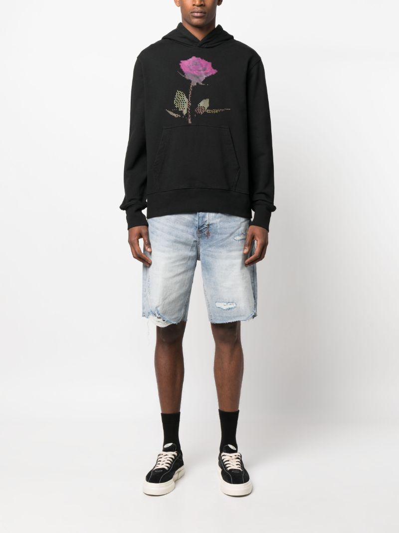 Black Pixel Flower Kash Hoodie