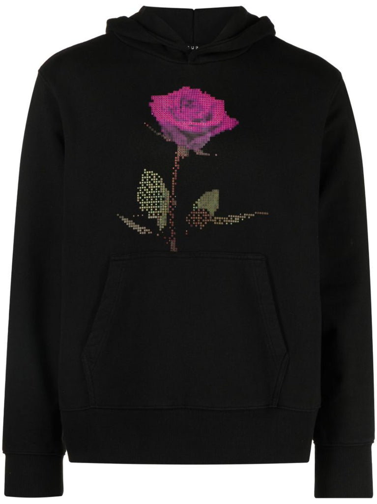 Black Pixel Flower Kash Hoodie