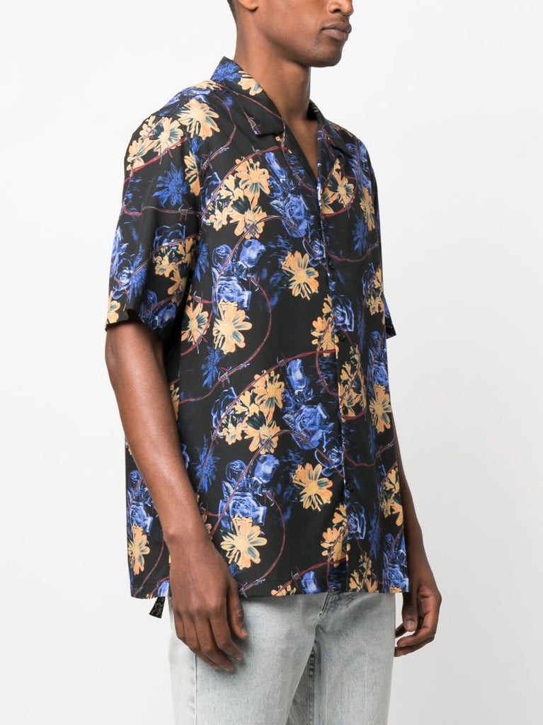 Black Hyperflower Resort Short Sleeve Shirt