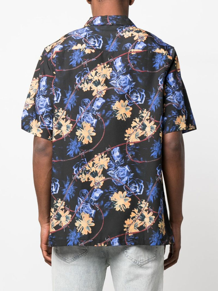 Black Hyperflower Resort Short Sleeve Shirt