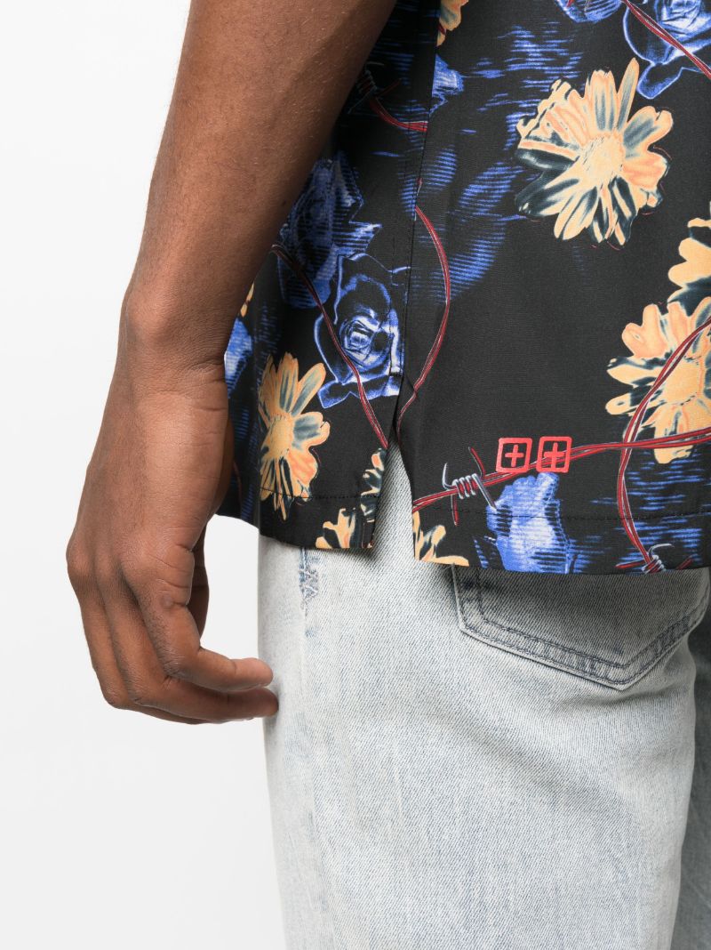 Black Hyperflower Resort Short Sleeve Shirt